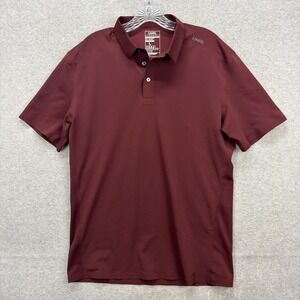 UNRL Golf Polo Shirt Mens Medium Maroon Burgundy Performance Pique Active Tech